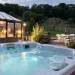 The Manor hot tub at dusk